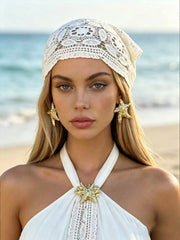 1pc Floral Lace Scarf Headscarf Set