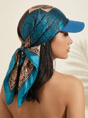 1pc Bohemian Style Leopard Print Satin Headscarf Hat