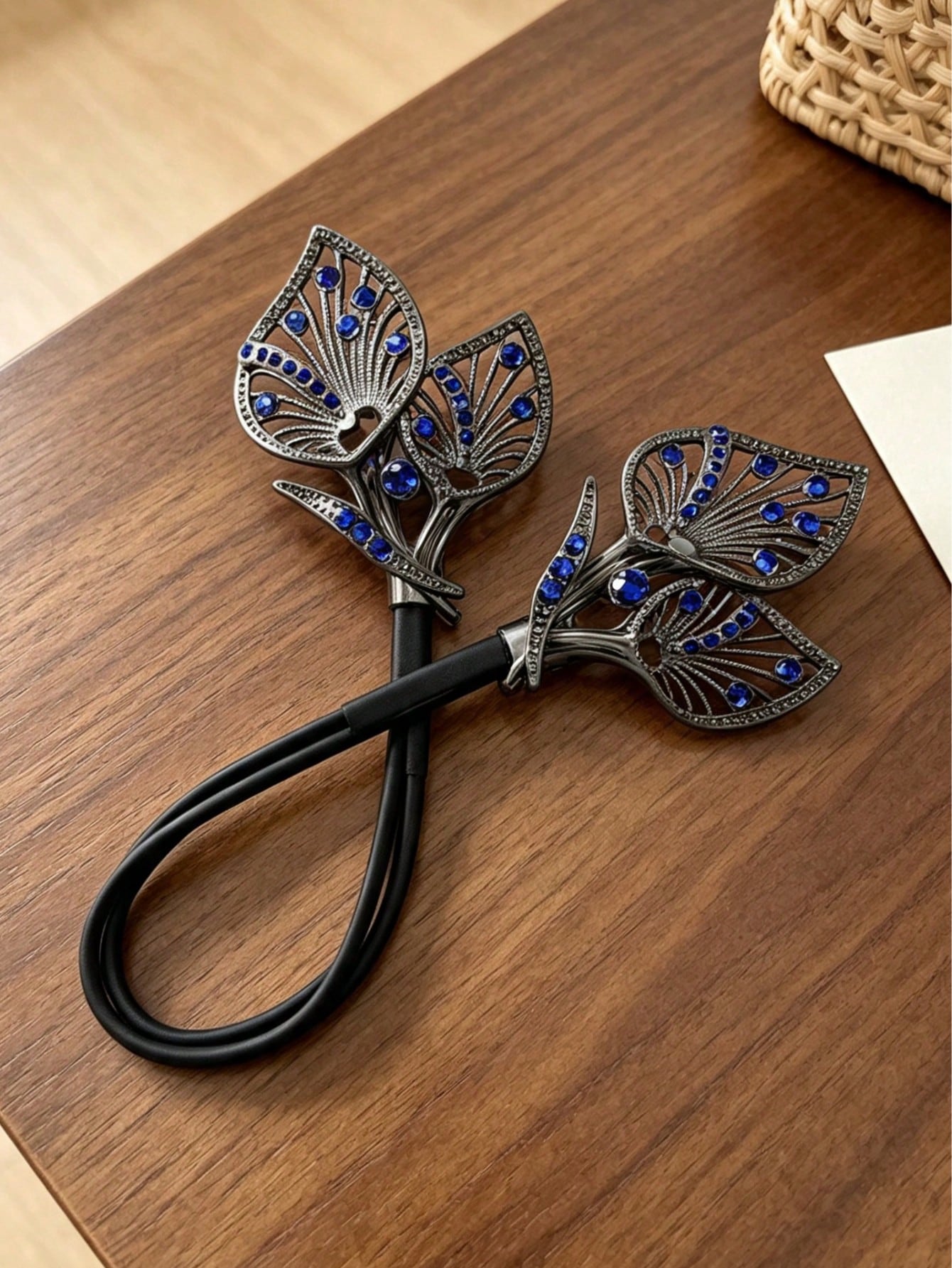 Vintage Peacock Rhinestone Bun Maker