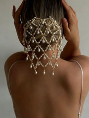 Elegant Hollow Pearl Hair Hoop Chai
