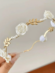 Flower & Faux Pearl Decor Headband- FD ⚡