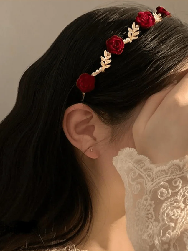 Flower & Faux Pearl Decor Headband