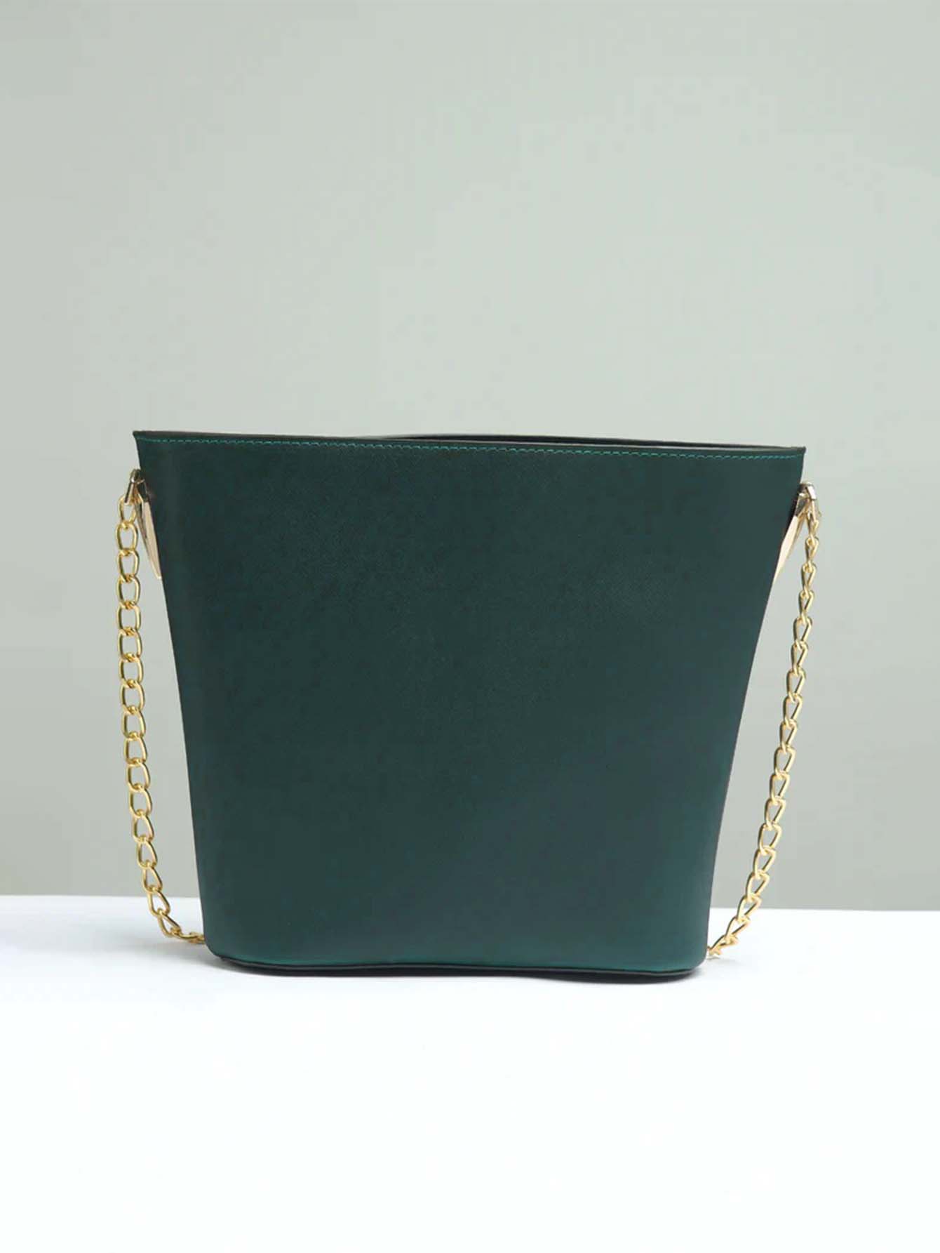 2pcs Bucket Tote Bag With Pouch - Dark Green - FD ⚡