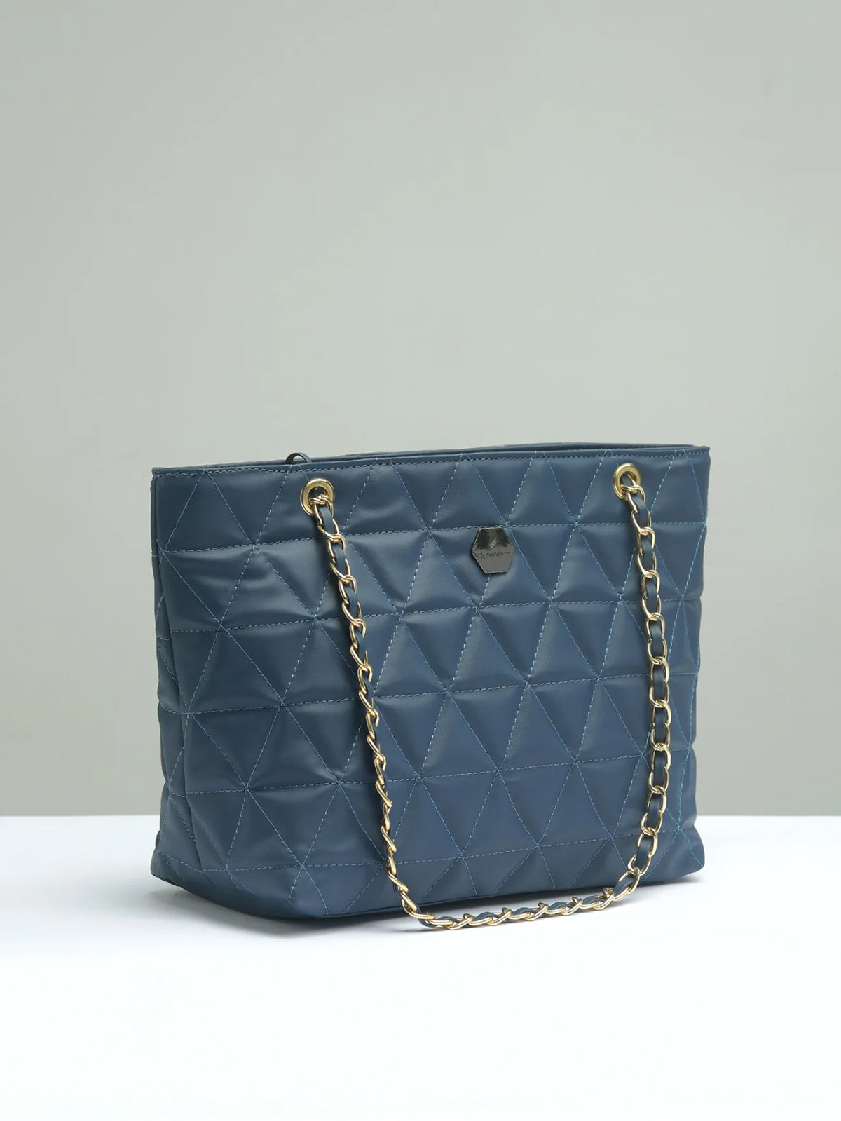 Geometric Pattern Tote Bag - Blue - FD ⚡