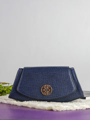 Snakeskin Pattern Flap Chain Evening Bag - Dark Blue - FD ⚡