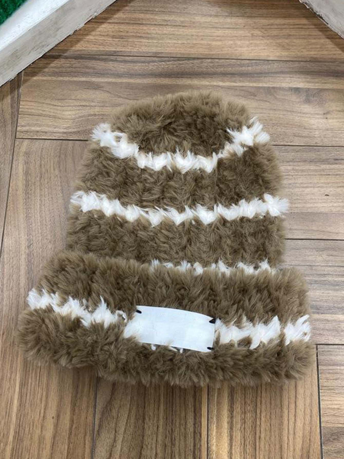 1pc Polyester Lined Knitted Winter Fluffy Beanie 100% Wool - FD ⚡