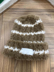 1pc Polyester Lined Knitted Winter Fluffy Beanie 100% Wool - FD ⚡