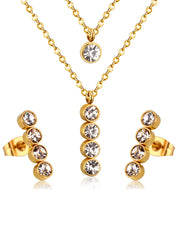 Interstellar Layered Necklace & Stud Earring Set - FD ⚡