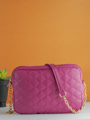 Minimalist Quilted Pattern Crossbody Bag - Pink - FD ⚡