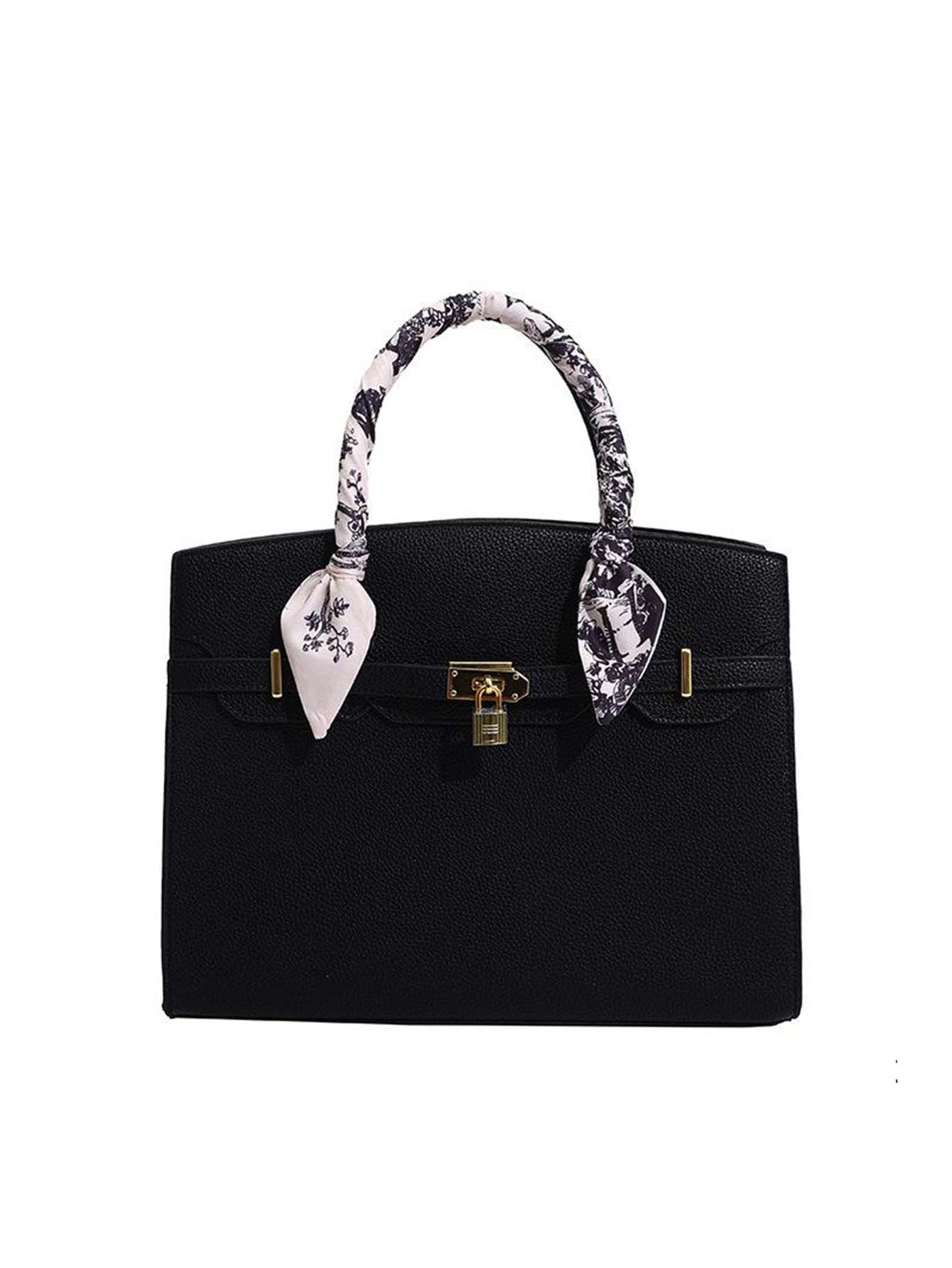 Twilly Scarf Decor Large Capacity Tote Shoulder Bag