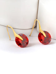 1pair Red Zirconia Decor Earrings - FD ⚡