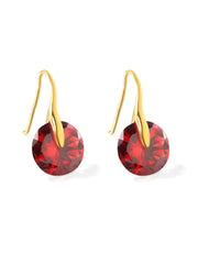 1pair Red Zirconia Decor Earrings - FD ⚡