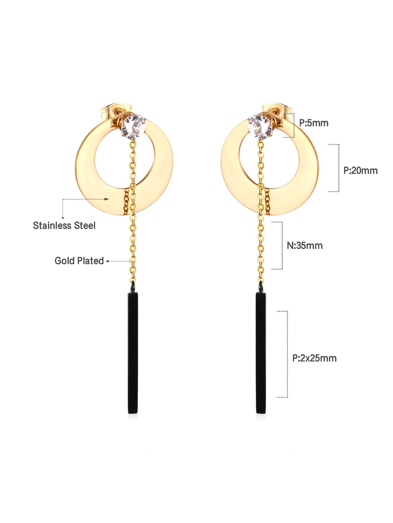 1pair Tassel Drop Earrings