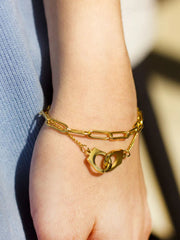 Cuff Charm Clip Chain Bracelet - Gold -  FD ⚡