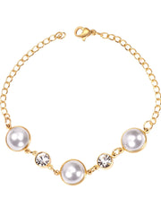 Bead & Rhinestone Decor Bracelet - FD ⚡