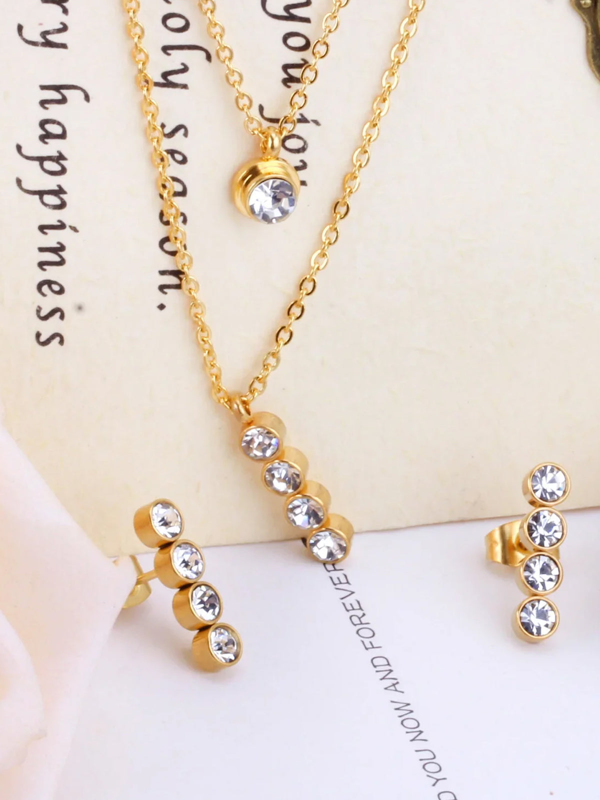Interstellar Layered Necklace & Stud Earring Set - FD ⚡