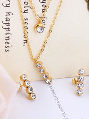 Interstellar Layered Necklace & Stud Earring Set - FD ⚡