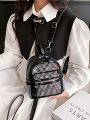 Mini Rhinestone & Faux Pearl Decor Chain Backpack- FD ⚡