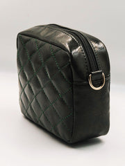 Minimalist Quilted Chain Crossbody Bag - Dark Green - FD ⚡