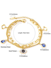 Stainless Steel Eye Zircon Snake Chain Bracelet - FD ⚡