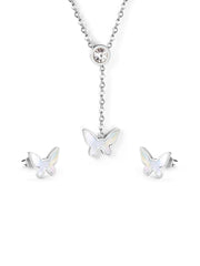 3pcs Butterfly Stainless Steel Pearl Jewelry Set - FD ⚡