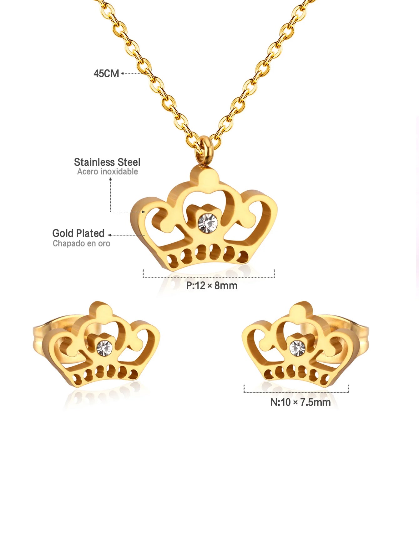 3pcs Leo Crown Charm Jewelry Set - FD ⚡