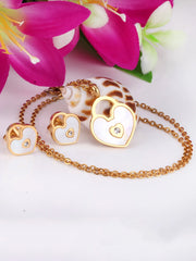 3pcs Heart Lock Charm Jewelry Set
