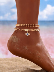 3pcs Rhinestone Eye Charm Anklet - FD ⚡