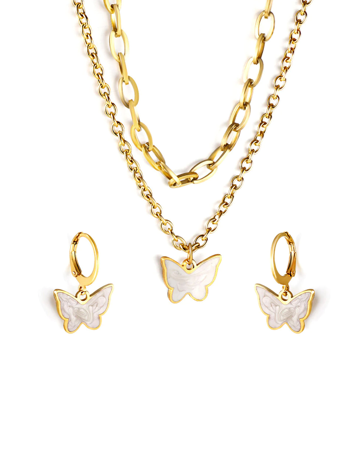 3pcs White Butterfly Decor Jewelry Set - FD ⚡