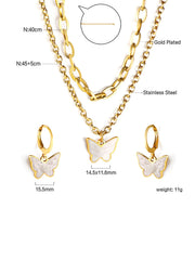 3pcs White Butterfly Decor Jewelry Set - FD ⚡