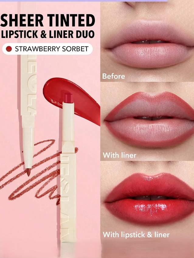 2-In-1 Matte Lip Liner Lipstick Pencil