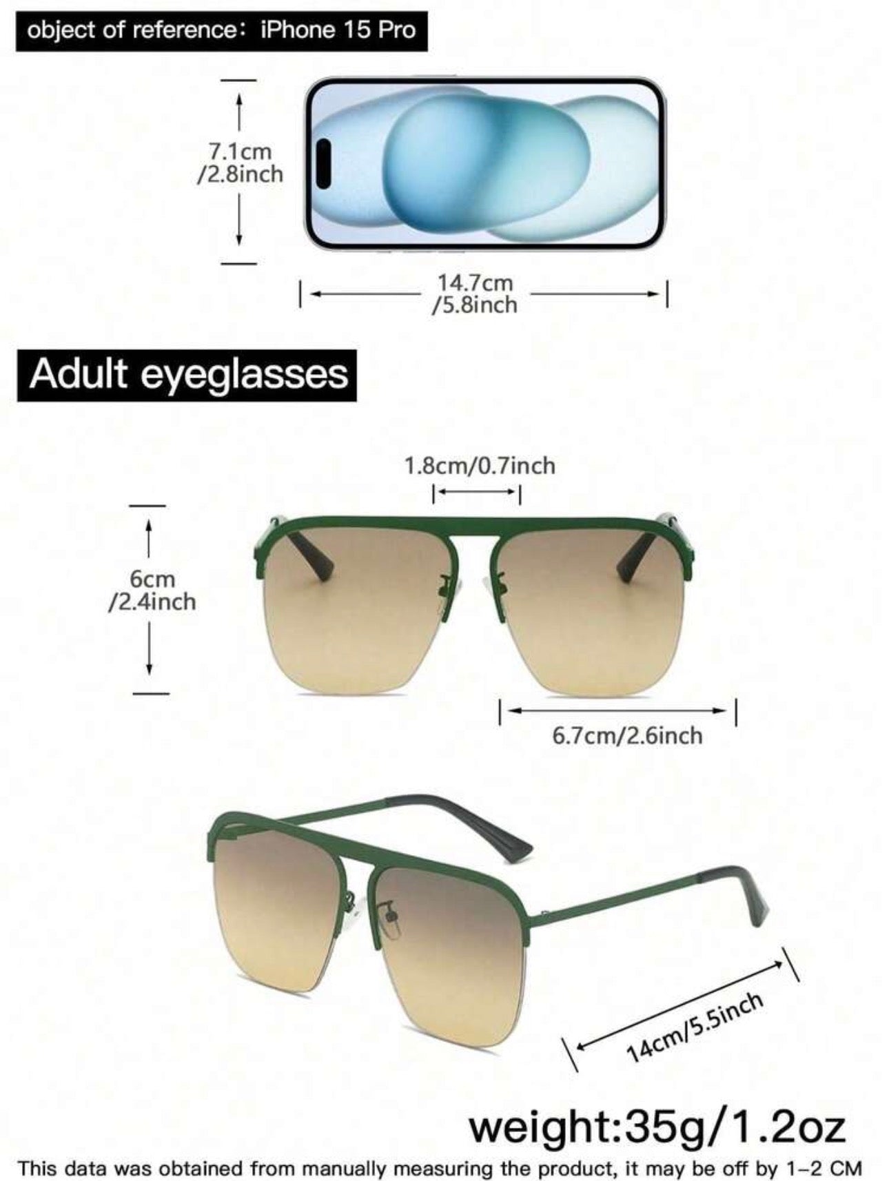 1 PC Metal Frame Shape Eyewear - www.thetreasurebox.me