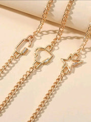 3pcs Heart Decor Chain Bracelet  - FD ⚡