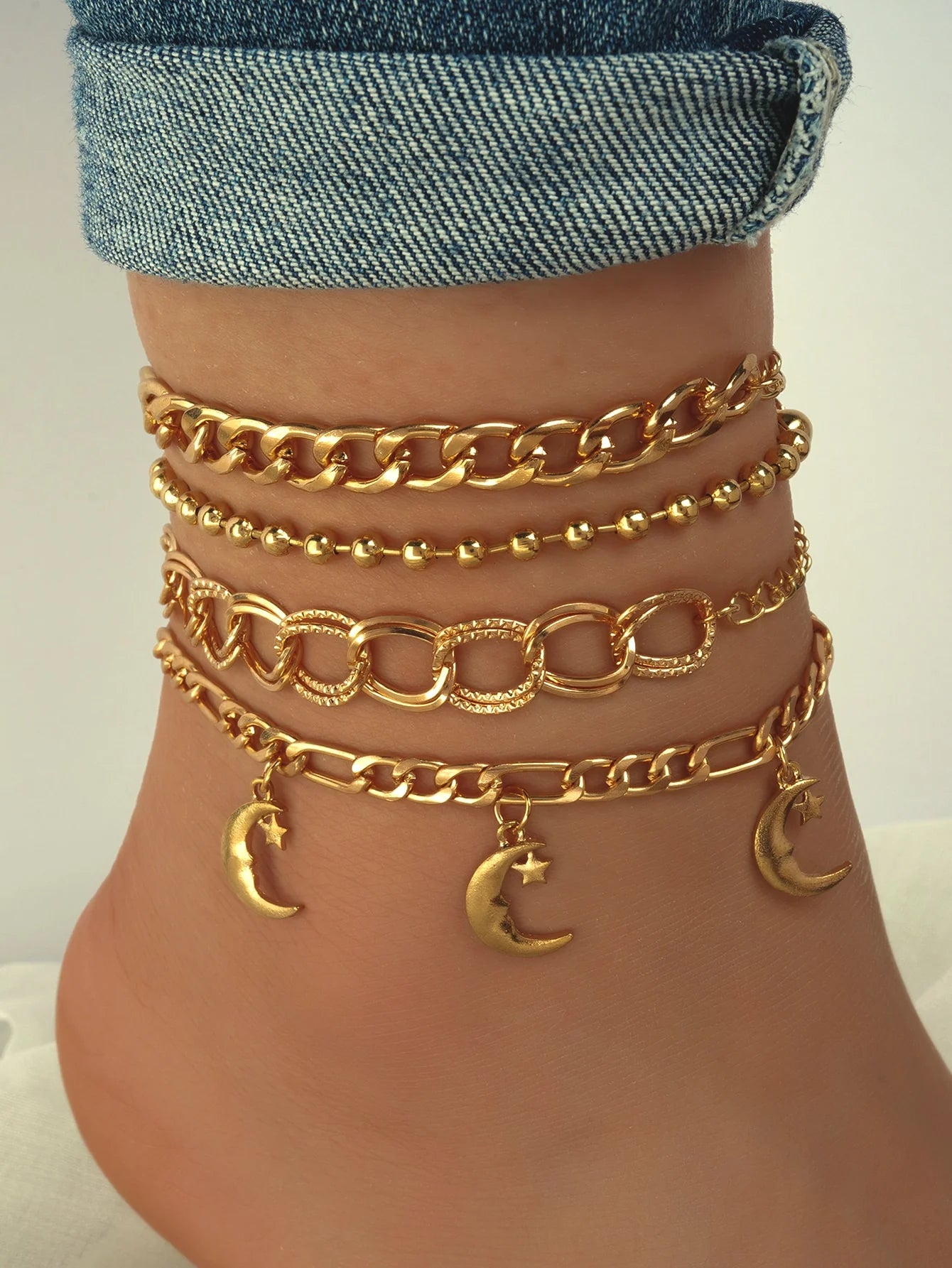 4pcs Simple Anklet F/W22- FD ⚡