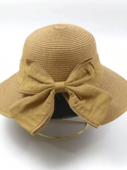 1pc Bowknot Beach Straw Hat