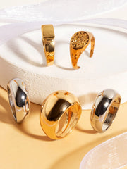5pcs Metallic Smooth Ring