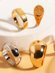 5pcs Metallic Smooth Ring