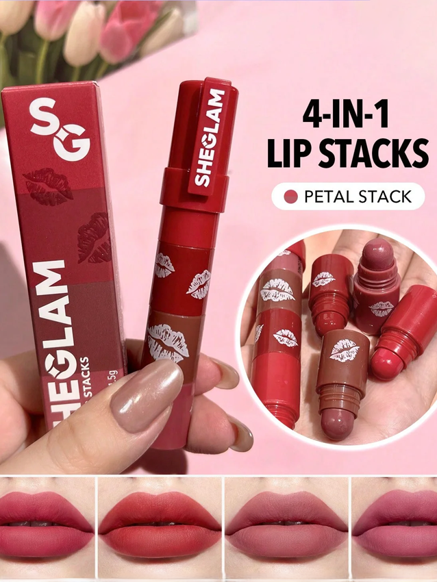 4 In 1 Creamy-Matte Red Lipstick