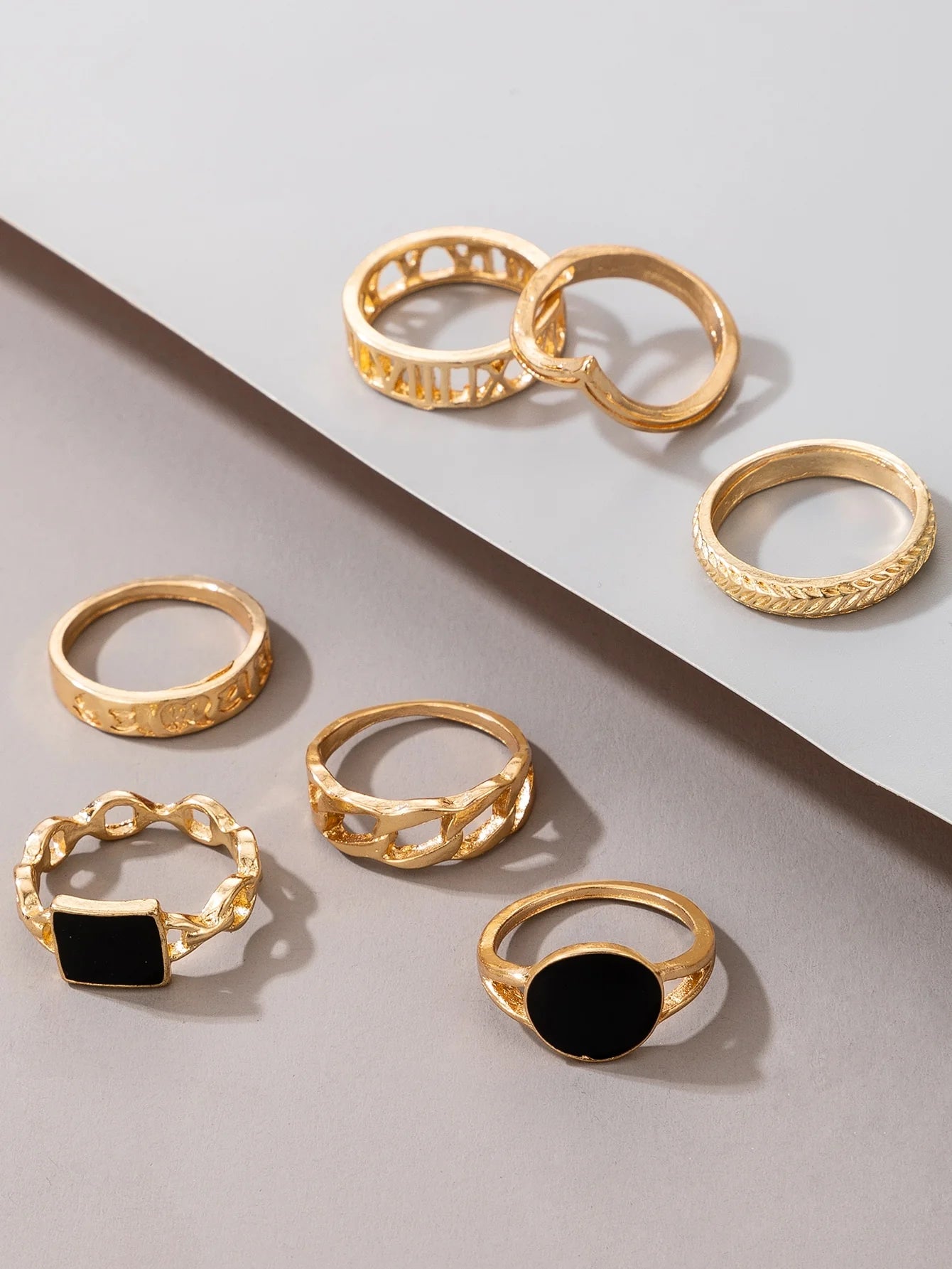 7pcs Hollow Out Ring