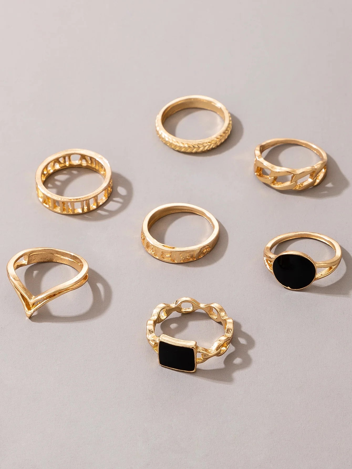 7pcs Hollow Out Ring