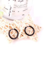 Stainless Steel Black Hoop Earrings - FD ⚡