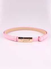 Patent leather adjustable pair buckle belt - Pink - FD ⚡