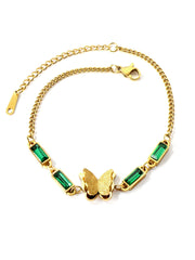 Butterfly Charm Rhinestone Decor Chain Bracelet - FD ⚡
