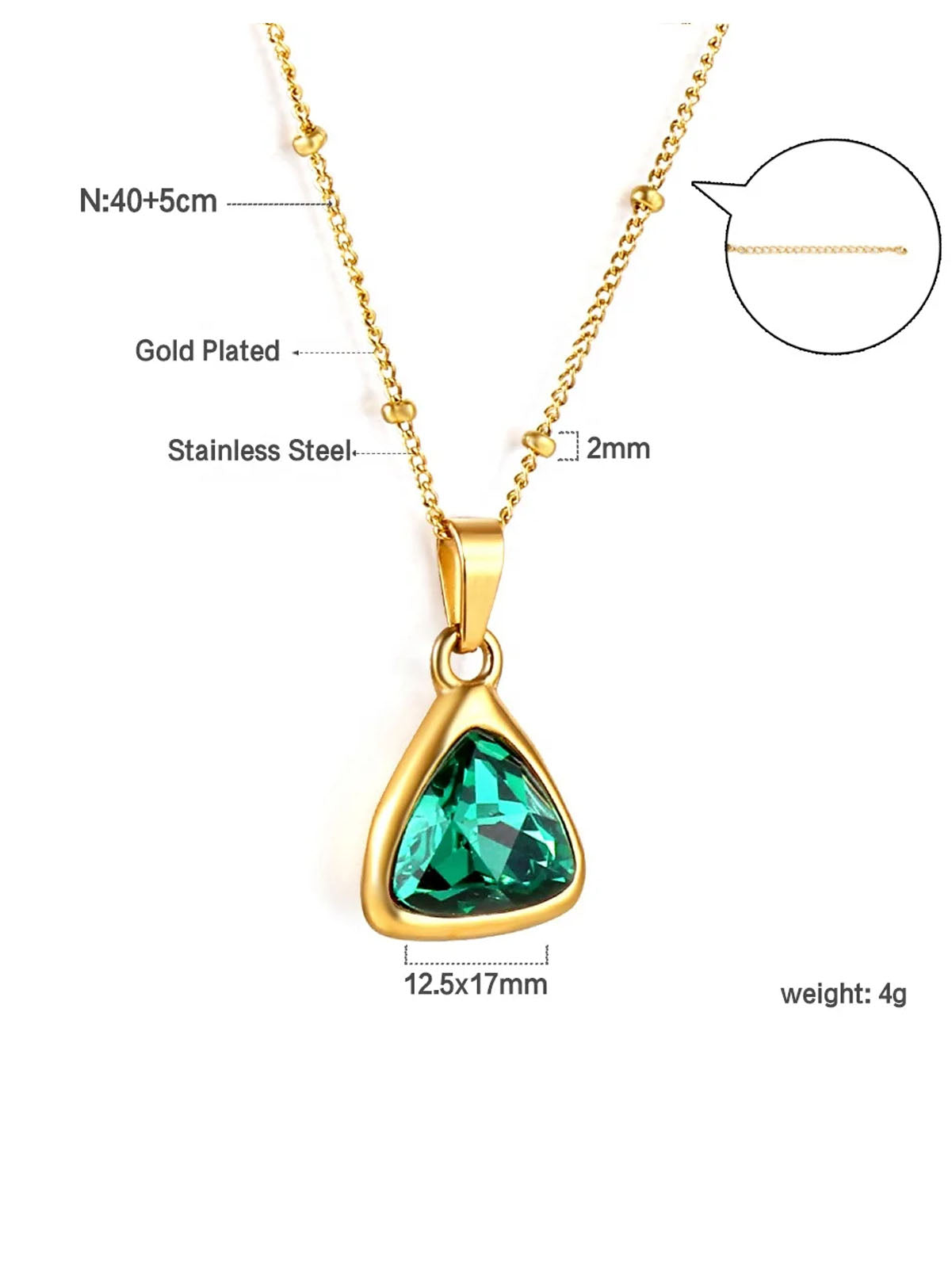 Emerald Prism Necklace - FD ⚡