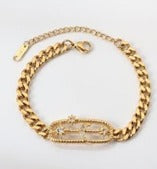 Rhinestone Thick Chain Bracelet - FD ⚡