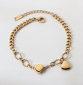 Double Heart Style Chunky Chain Bracelet - FD ⚡