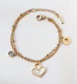 Zirconia Heart Shaped Mini Chunky Style Chain Bracelet - FD ⚡