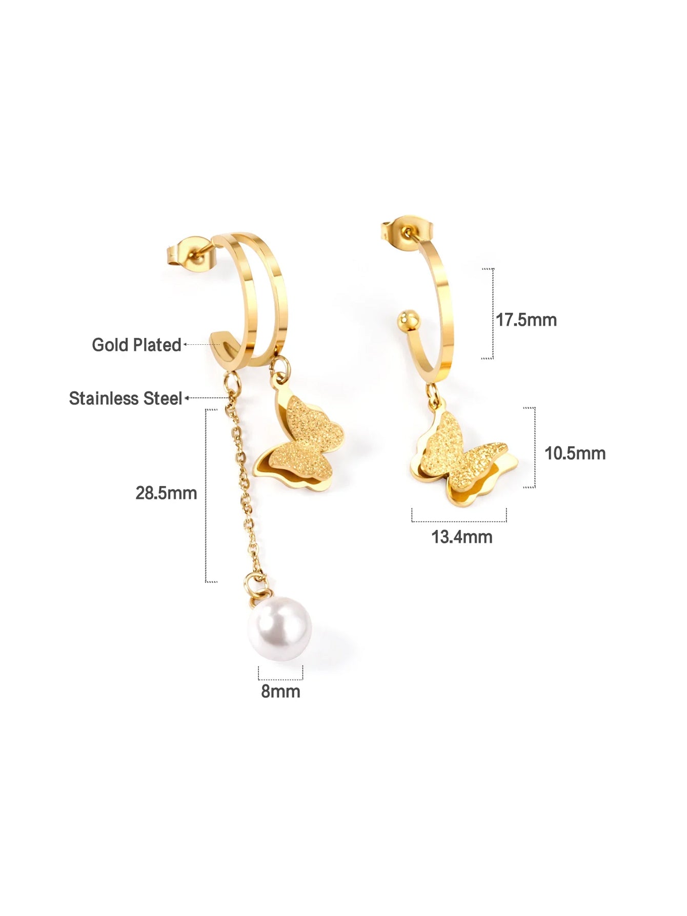 Butterfly Stainless Steel Charming Drop Earrings - FD ⚡