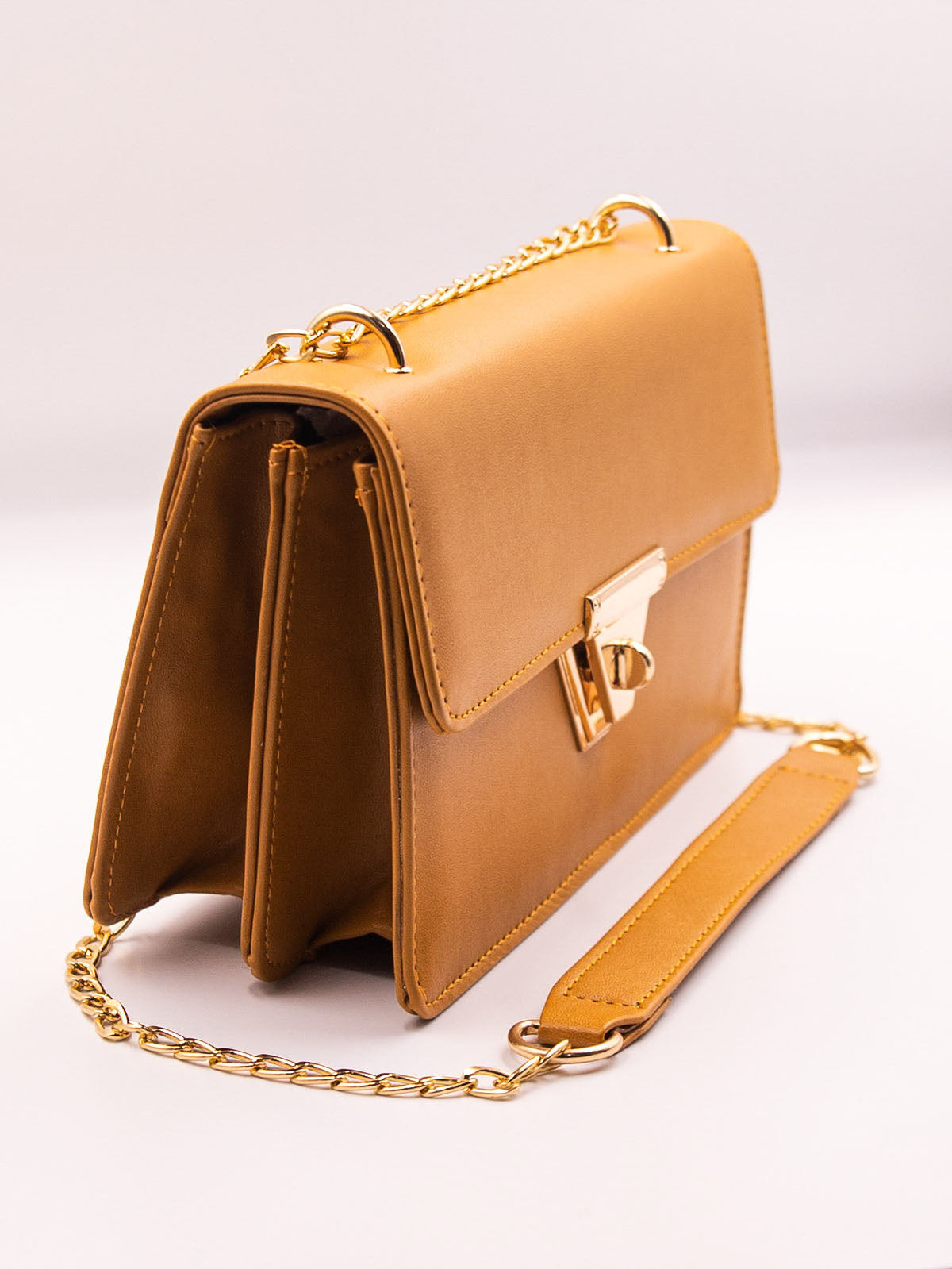 Alexandra Twist Lock Satchel Bag  - Mustard - FD ⚡