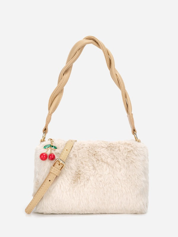 Plush Decor Twist Strap Shoulder Bag - FD ⚡